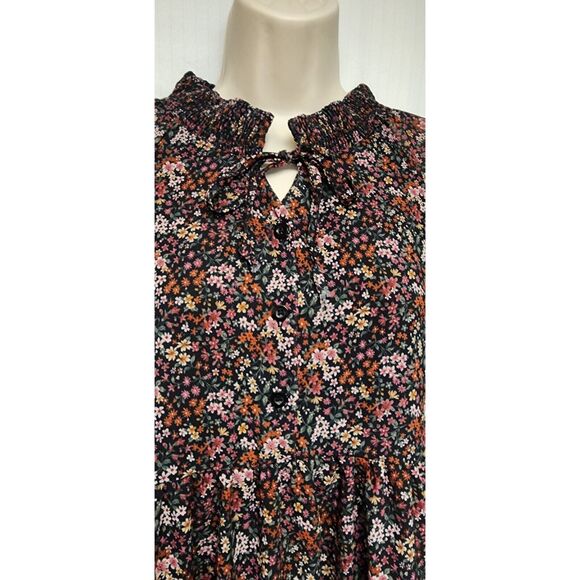 American Eagle Floral Dress Babydoll Long Leeve Dress Small Button Down Size XS - Picture 6 of 8